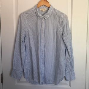 Blue and white striped top